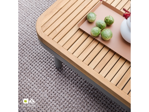 Apple Bee Maui Kaffeetisch taupe 85x85cm Teak