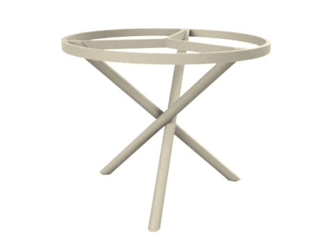 Zebra Mikado Rundrohr Tischgestell Aluminium light taupe ohne Tischplatte