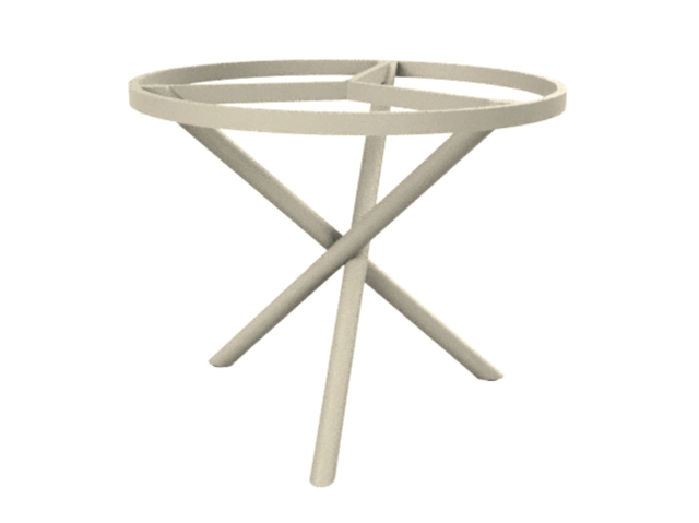 Zebra Mikado Rundrohr Tischgestell Aluminium light taupe ohne Tischplatte