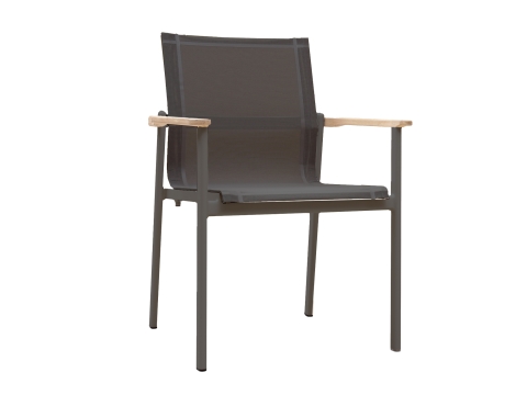 Zebra Enox Sessel Aluminium graphite Teak Armlehnen