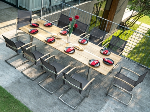 Zebra Gartenm�bel-Set Linax-Setax 10 Ausziehtisch 220-280x100cm