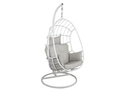 Brafab Palo H�ngeschaukel, Wei� Pearl Grey, inkl. Kissen