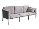 Brafab Delux 3-Sitzer Sofa 220cm, Schwarz Teddy beige, inkl. Kissen