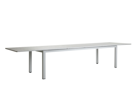 Brafab Lomma XL Ausziehtisch Aluminium hellgrau 260-380x100cm