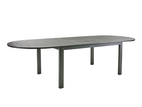 Brafab Lomma Elipse Ausziehtisch Aluminium schwarz 220-280x110cm