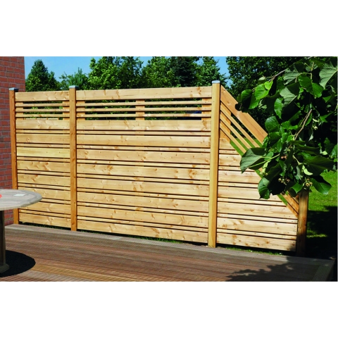 Sichtschutzzaun Calabria mit Ziergitter L�rche 180x180cm