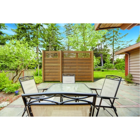 Sichtschutzzaun Calabria mit Ziergitter L�rche 180x180cm