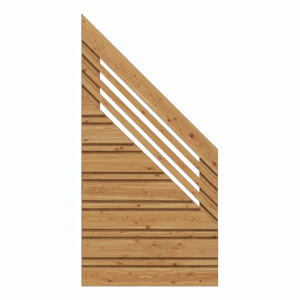 Sichtschutzzaun Calabria mit Ziergitter L&auml;rche 90x180-90cm rechts