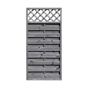 Dichtzaun Mailand 90x180cm Kiefer kdi grau mit Rankgitter Dichtzaun Mailand 90x180cm Kiefer kdi grau mit Rankgitter