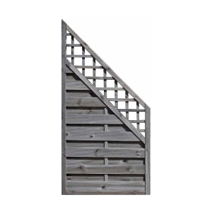 Dichtzaun Mailand Abschluss 90x180-90cm Kiefer kdi grau mit Rankgitter