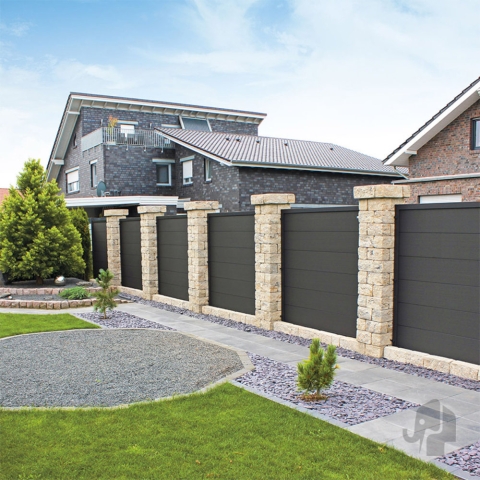 Elephant Forte Selbstbauzaun WPC anthrazit-Rahmen Alu anthrazit 180x180cm