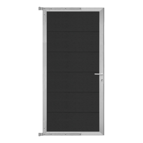 Elephant Forte Zauntor WPC anthrazit-Rahmen Alu 100x180cm inkl. Beschlag