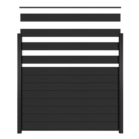 Elephant Steckzaun Fusion WPC anthrazit, Leiste anthrazit 180x174cm