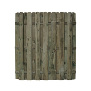 Bohlenzaun HOCH gerade Kiefer kdi gr&uuml;n 180x200cm