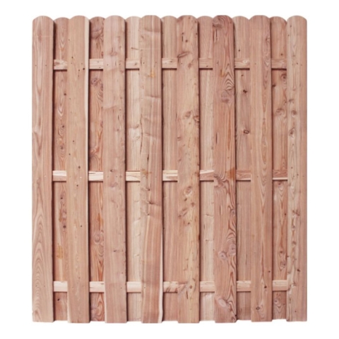 Bohlenzaun Rundkopf HOCH gerade L�rche natur 180x200 cm