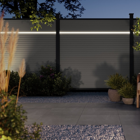 Osmo Lichtprofil mittig Aluminium (ohne LED) 1,9x4,1x184cm