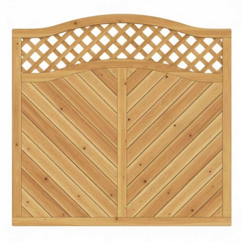 Sichtschutzzaun Lido Kronenbogen mit Gitter L�rche-Douglasie 180x180-165cm