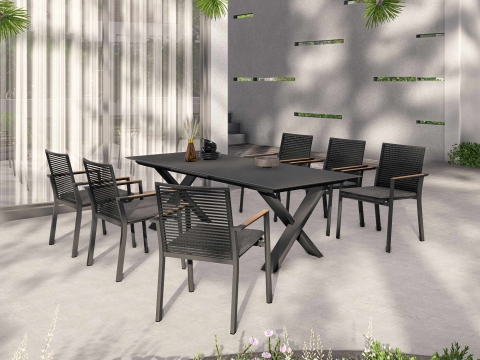 Zebra Fly-Levare Gartenm�bel-Set graphite Tisch 240-300x100x74cm