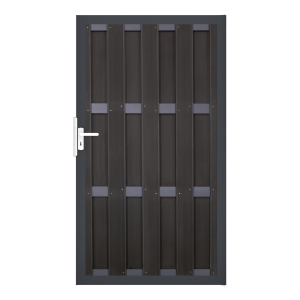 Groja WPC Fertigzaun Tor 100x180cm gerillt anthrazit - Anthrazit