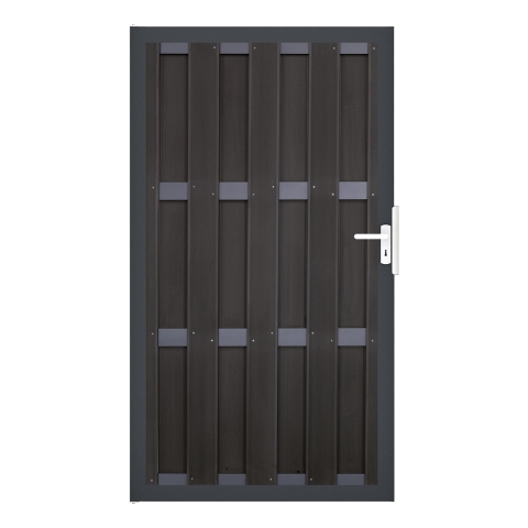 Groja WPC Fertigzaun Tor 100x180cm gerillt anthrazit - Anthrazit