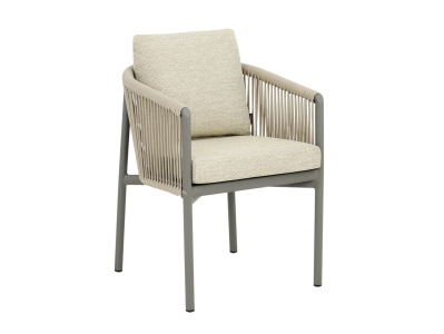 Apple Bee Bora Bora Dining Stuhl Rope inkl. Kissen Aluminium taupe