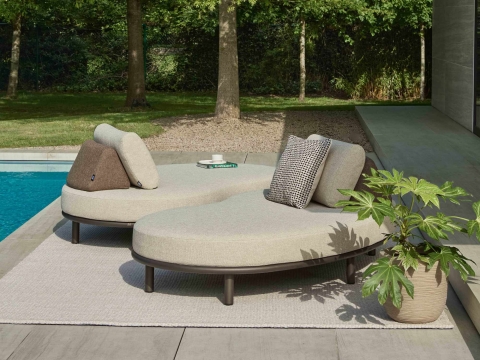 Apple Bee Moon Island Lounge Sofa Aluminium bronze 196cm