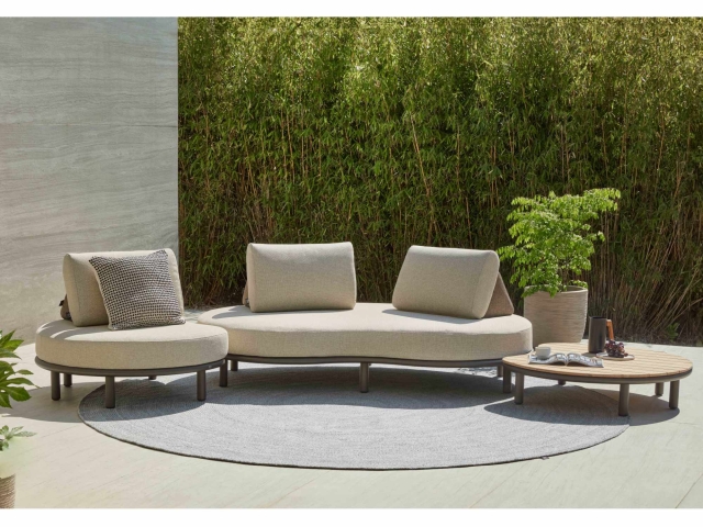 Apple Bee Moon Island Lounge Hocker Aluminium bronze 110cm