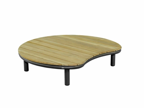 Apple Bee Moon Island Loungetisch Aluminium Teakholz 110cm