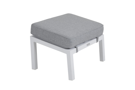 Brafab Belfort Fusshocker inkl. Polster, Aluminium wei&szlig; 58x46cm