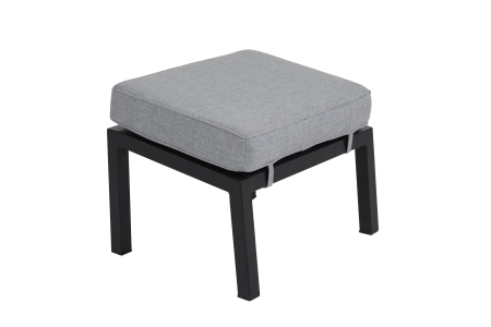 Brafab Belfort Fusshocker 58x46x43cm Aluminium schwarz mit Kissen