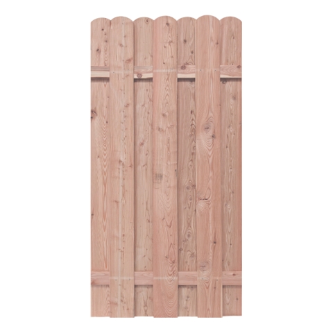 Bohlenzaun Rundkopf gerade L�rche natur 90x180 cm