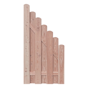 Bohlenzaun Rundkopf Lärche natur Schrägelement 90x180-90 cm Bohlenzaun Rundkopf Lärche natur Schrägelement 90x180-90 cm