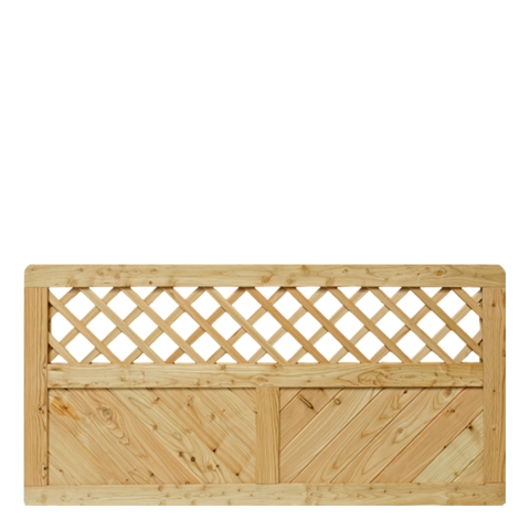 Massivzaun 180x90cm mit Gitter L�rche natur