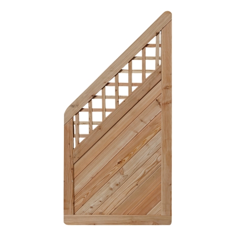 Massivzaun 90x180-90 cm mit Gitter L�rche natur