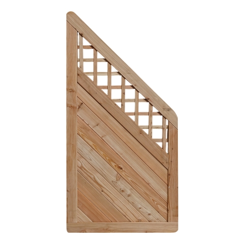 Massivzaun 90x180-90 cm mit Gitter L�rche natur