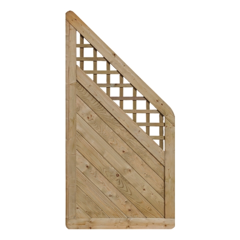 Massivzaun Marino 90x180-90cm mit Gitter Fichte kdi gr�n