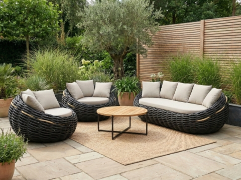Apple Bee Cocoon-Condor Lounge-Set Black wash ca. 390x366cm