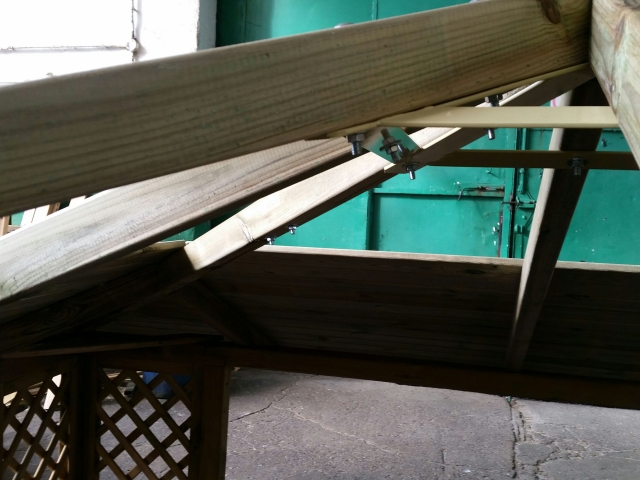 Pavillon Natalia 349x349cm Bausatz Fichte kdi gr�n mit Holzdach