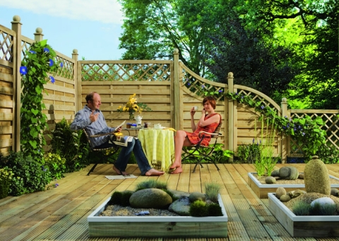 Dichtzaun XL Abschlu� Kiefer KDI 90x180-90 cm 1158