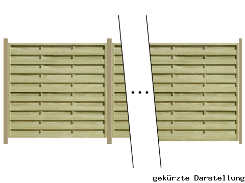 5,71m Dichtzaun Eco mit 7er Pfosten und Einschlagh&uuml;lsen - ME27185