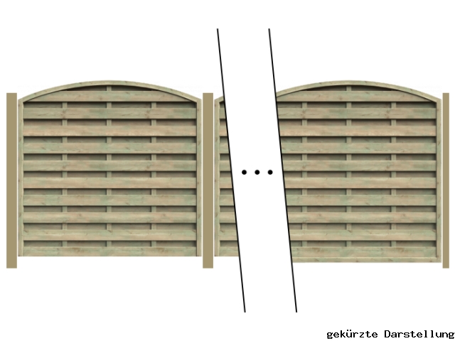 7,69m Dichtzaun kdi gr�n mit Rundbogen - ME27538