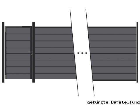 4,73m Steckzaun WPC-Alu Modular steingrau - ME34534