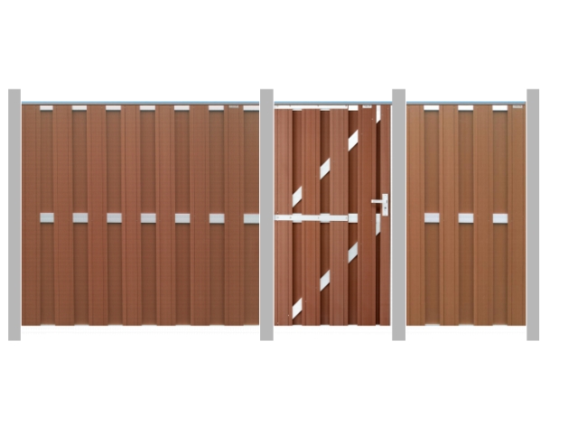 4,00m Zaun Elephant Design WPC braun - ME33688